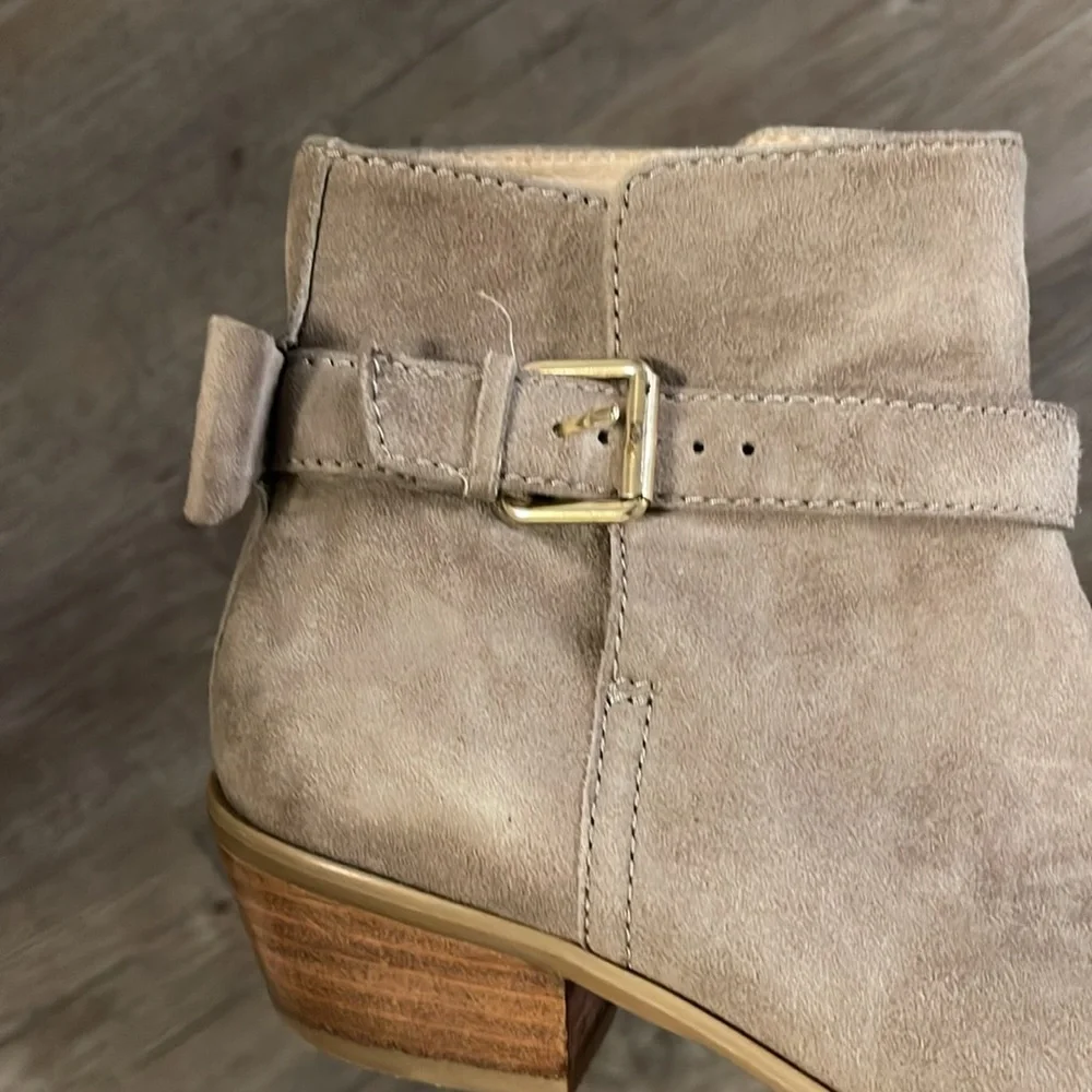 Kate Spade New York Taley Ankle Boot Tan Suede Sz 6 1/2
